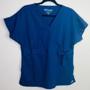 Grey’s Anatomy women’s blue shirt sleeve‎ scrubs heart beat design size medium